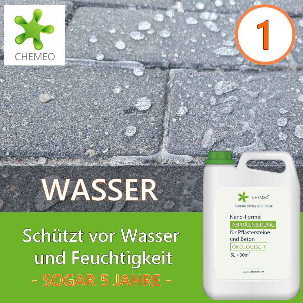 Imprägnierung für Pflastersteine und Beton (100% ökologisch), 5L für 30m², 5 Jahre Schutz, mit Kostenlose Extras – Bild 2