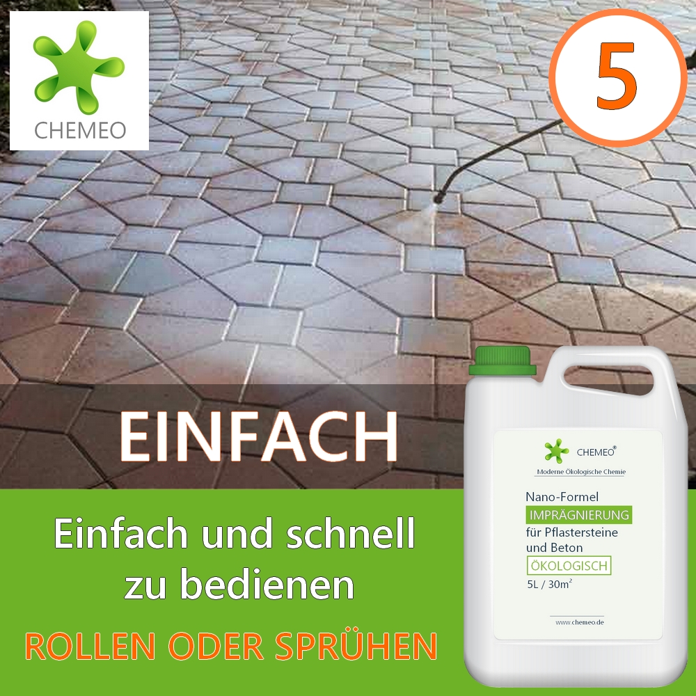 Imprägnierung für Pflastersteine und Beton (100% ökologisch), 5L für 30m², 5 Jahre Schutz, mit Kostenlose Extras – Bild 6